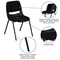 Emma and Oliver 880 lb. Capacity Padded Ergonomic Shell Stack Chair with Metal Frame